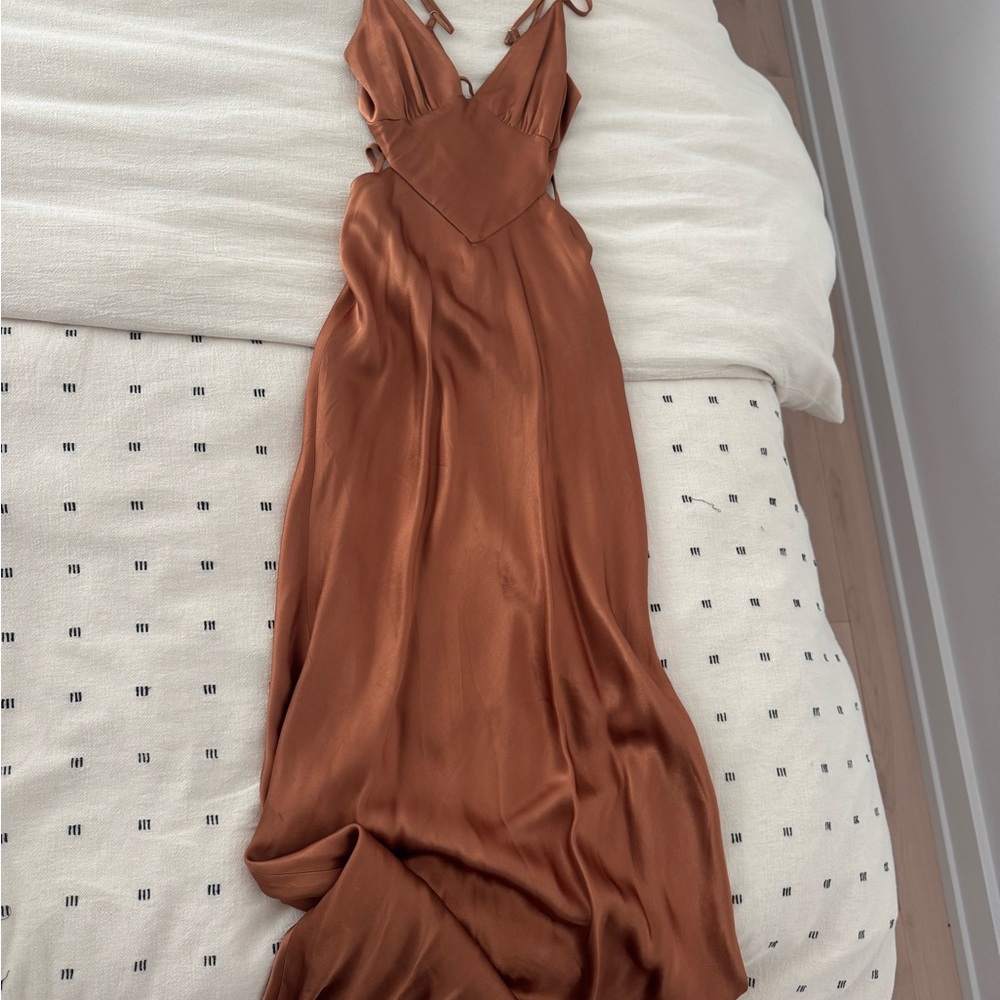 Shona Joy La Lune Backless Midi Dress - Copper